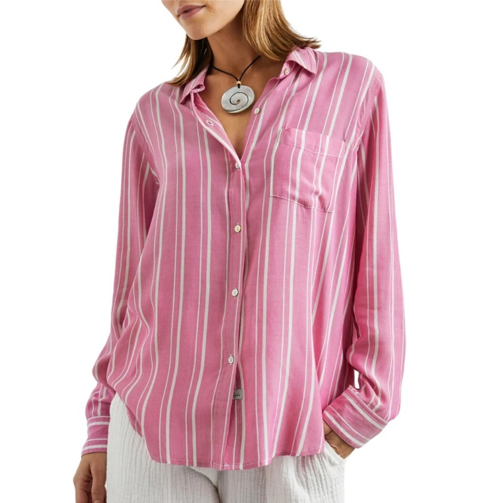 Rails Gaia Shirt in Berry Stripe xs
Pink Striped Women's Top
